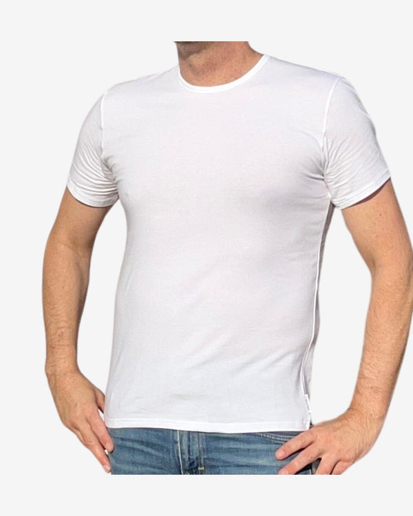2-pak Rundhalset T-shirt slim fit - hvid