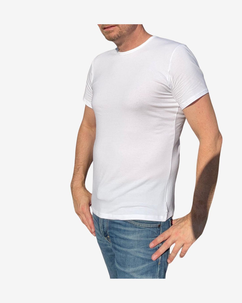 2-pak Rundhalset T-shirt slim fit - hvid