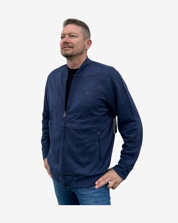 Sweatshirt med lynlås - Navy