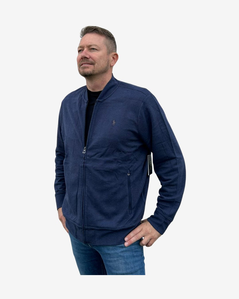 Sweatshirt med lynlås - Navy