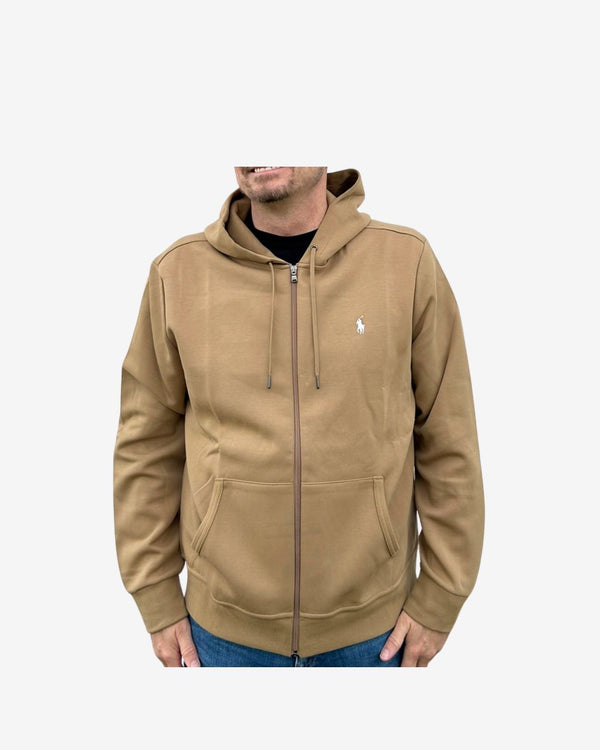 Hættetrøje m. lynlås - Khaki