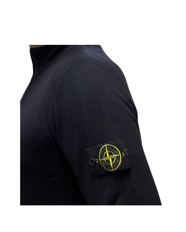 Stone Island Q-Zip Knit 521A1 - navy blue