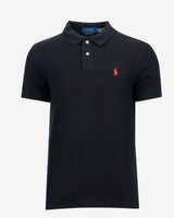 Slim Fit Mesh Polo - Sort