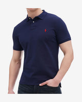 Slim Fit Mesh Polo - Navy