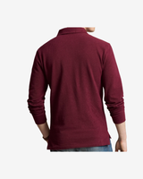 Langærmet custom slim fit polo - Bordeaux