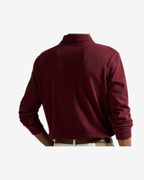 Langærmet slim fit polo - Bordeaux