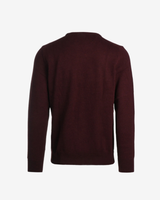 Uld striktrøje - Vinrød