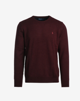 Uld striktrøje - Vinrød