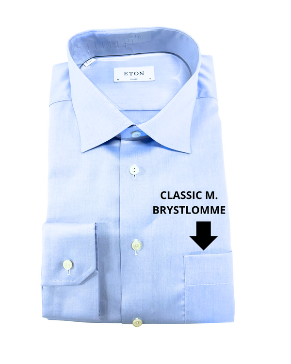 Signature Twill classic skjorte m. brystlomme - Lyseblå