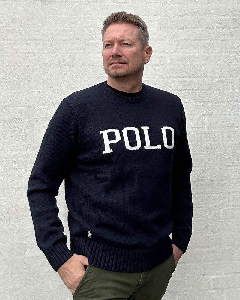 Polo Ralph BIG FIT LOGO JUMPER - Navy