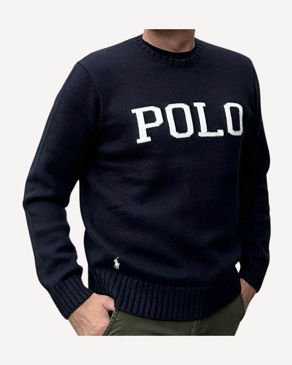 Polo Ralph BIG FIT LOGO JUMPER - Navy