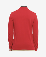 Langærmet slim fit polo - Red