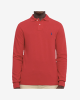 Langærmet slim fit polo - Red