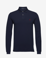 Langærmet slim fit polo - Navy