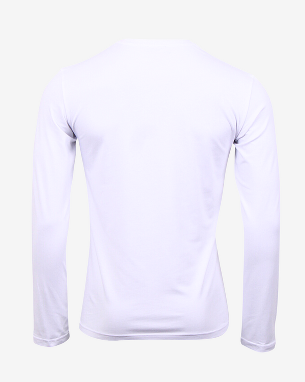 Langærmet shiny logo t-shirt - Hvid