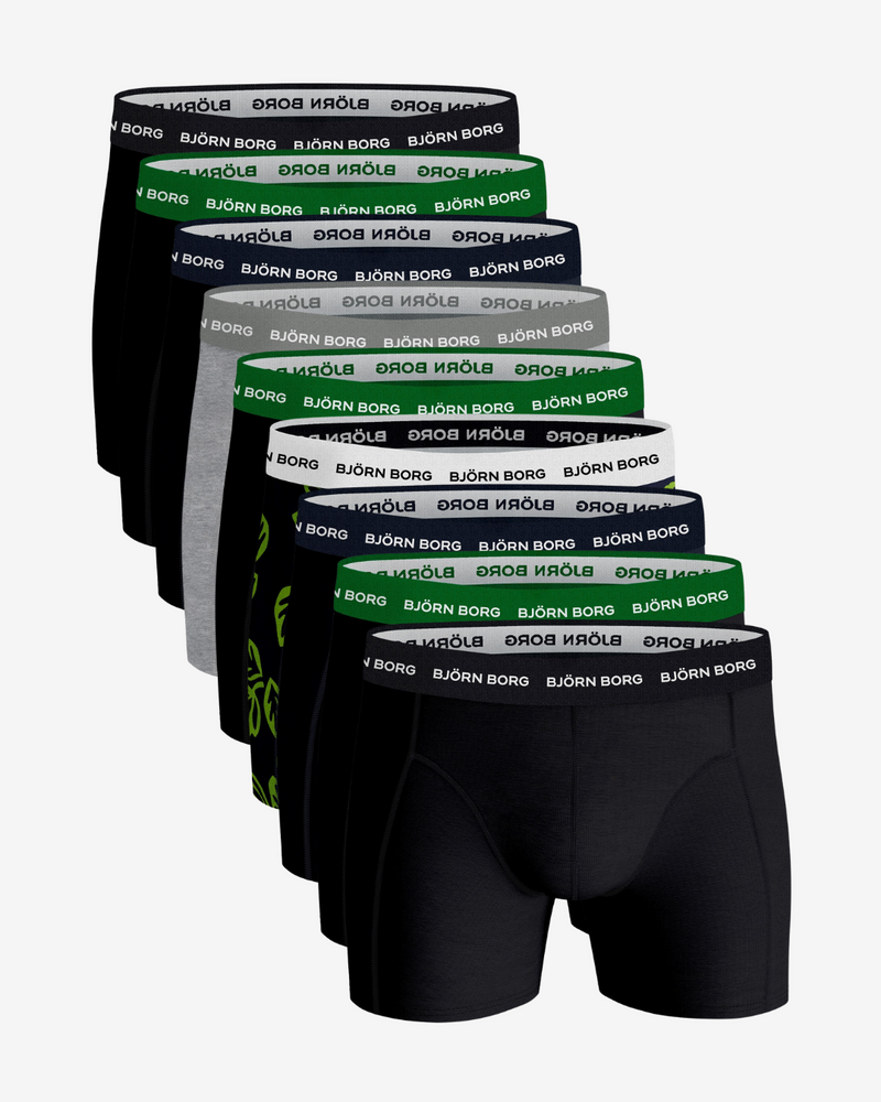 Boxershorts shorts 9-pak - Sort / Mønster