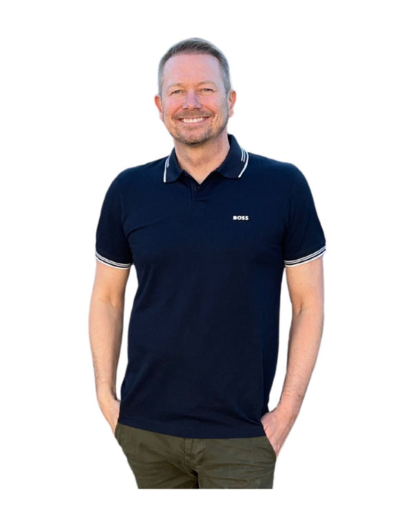 Paul polo slim - Dark Blue kontrast