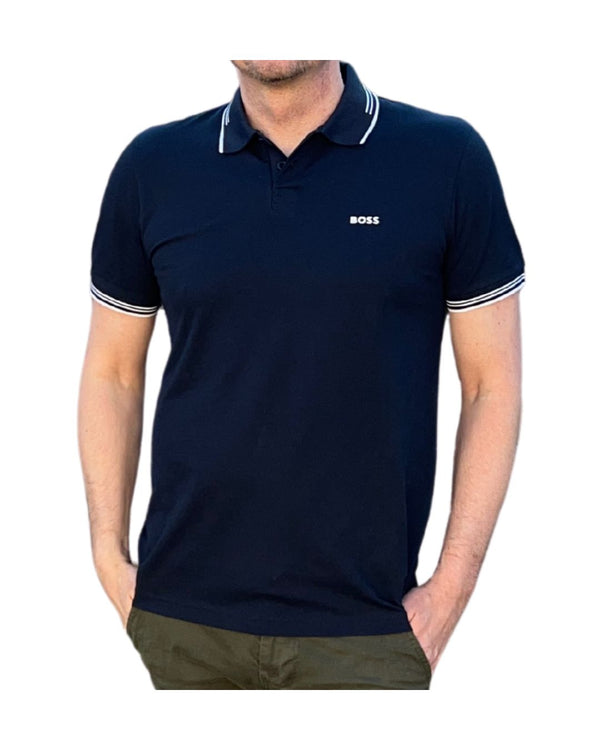 Paul polo slim - Dark Blue kontrast