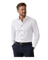 Signature Twill contemporary Blue Details - Hvid