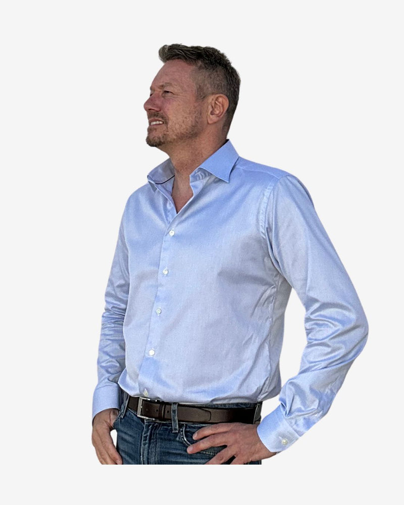 Signature Twill contemporary fit skjorte - Lyseblå