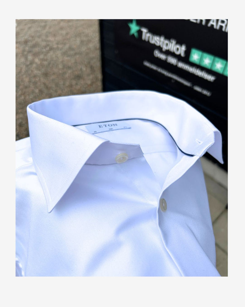 Signature Twill Classic skjorte med brystlomme - Hvid