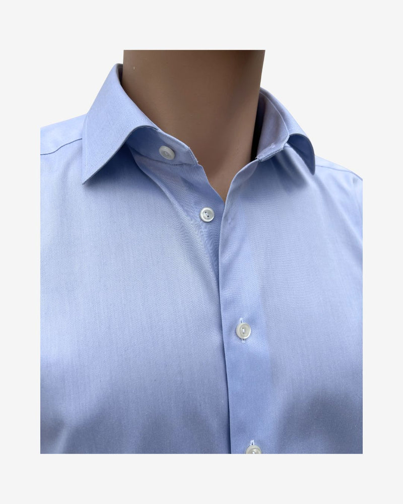 Signature Twill slim skjorte - Lyseblå