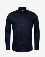 Twill skjorte med stræk slim fit - Navy