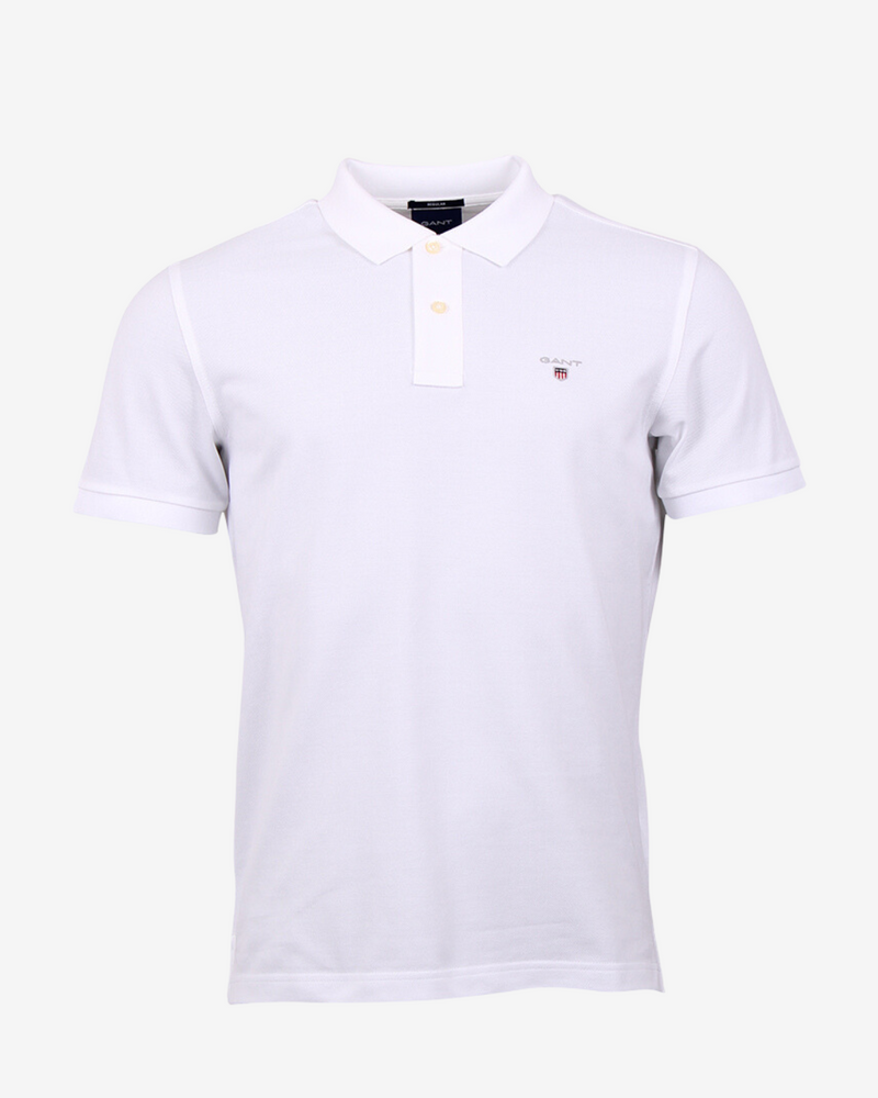 Reg shield pique polo - Hvid