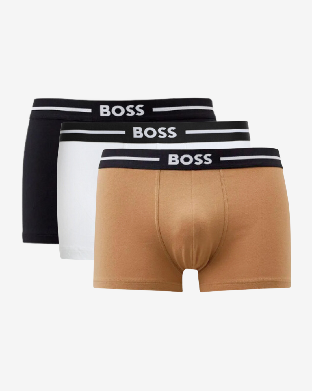 Boxershorts Trunk Bold 3 Pak Sort Hvid Sand Fra Hugo Boss