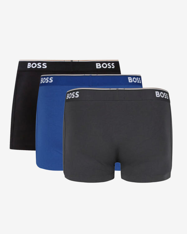 Boxershorts trunk power 3-pak - Sort / Blå / Grå
