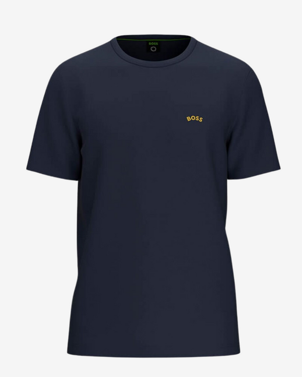 Curved logo t-shirt - Navy / Guld