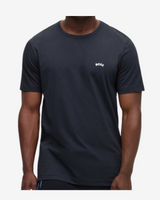 Curved logo t-shirt - Navy / Hvid