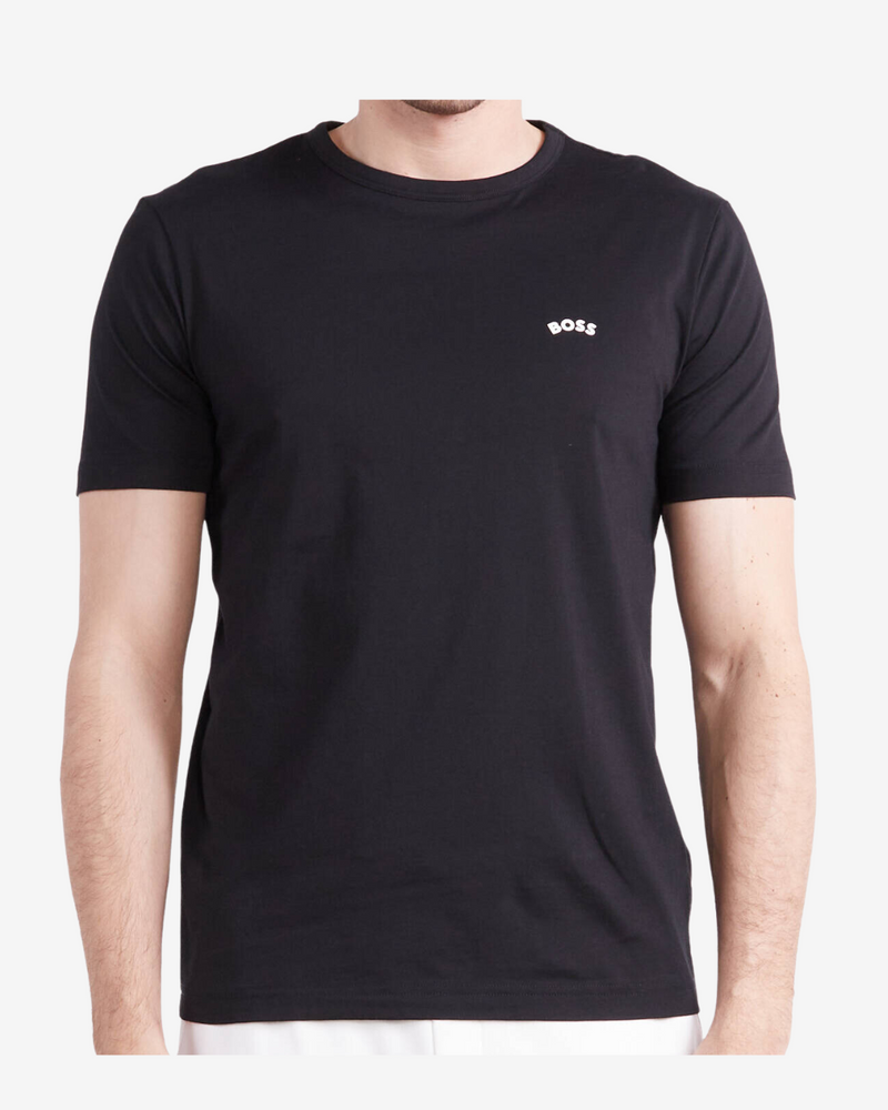 Curved logo t-shirt - Sort / Hvid