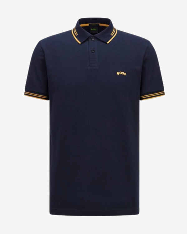 Paul curved polo - Navy / Guld
