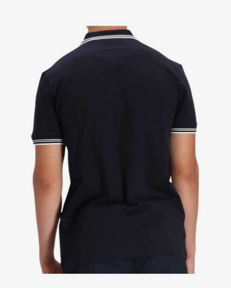 Paul curved polo - Navy / Hvid