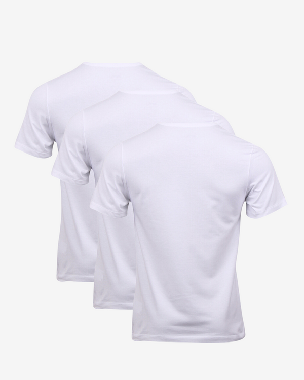 Rundhals t-shirt 3-pak - Hvid