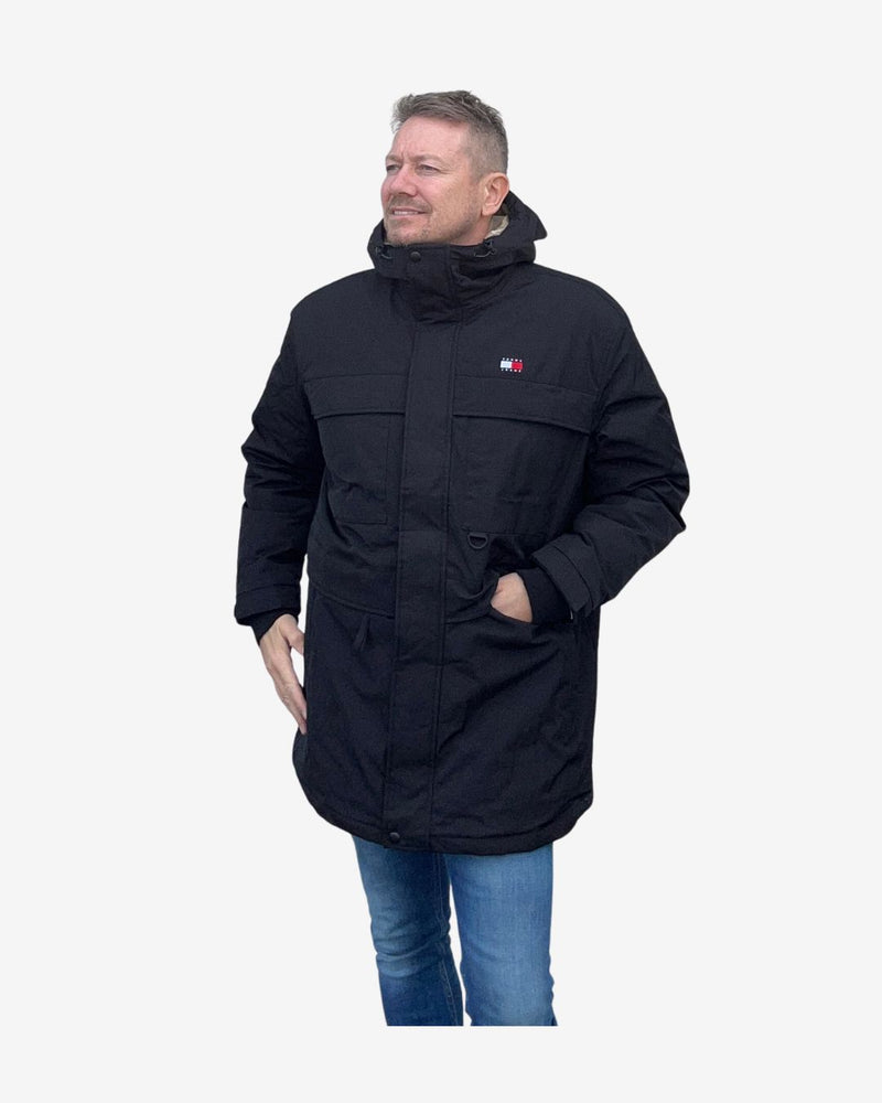 TECH CANVAS PARKA DUN JAKKE - Sort