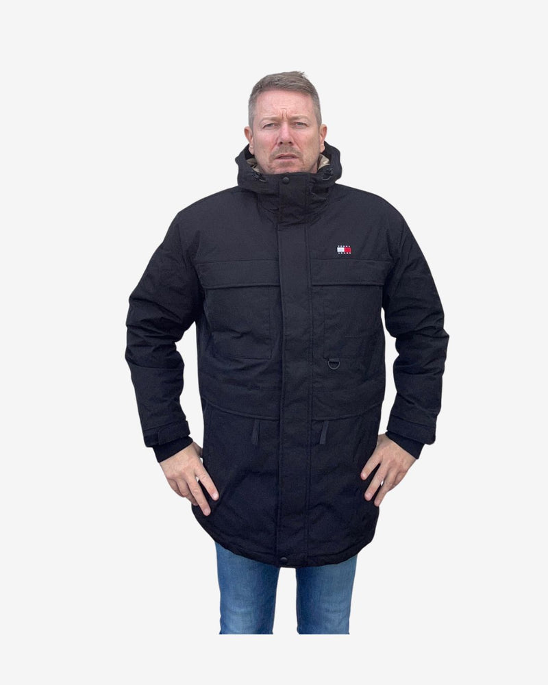 TECH CANVAS PARKA DUN JAKKE - Sort