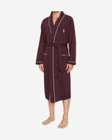 Jersey Cotton Jersey Robe - wine red