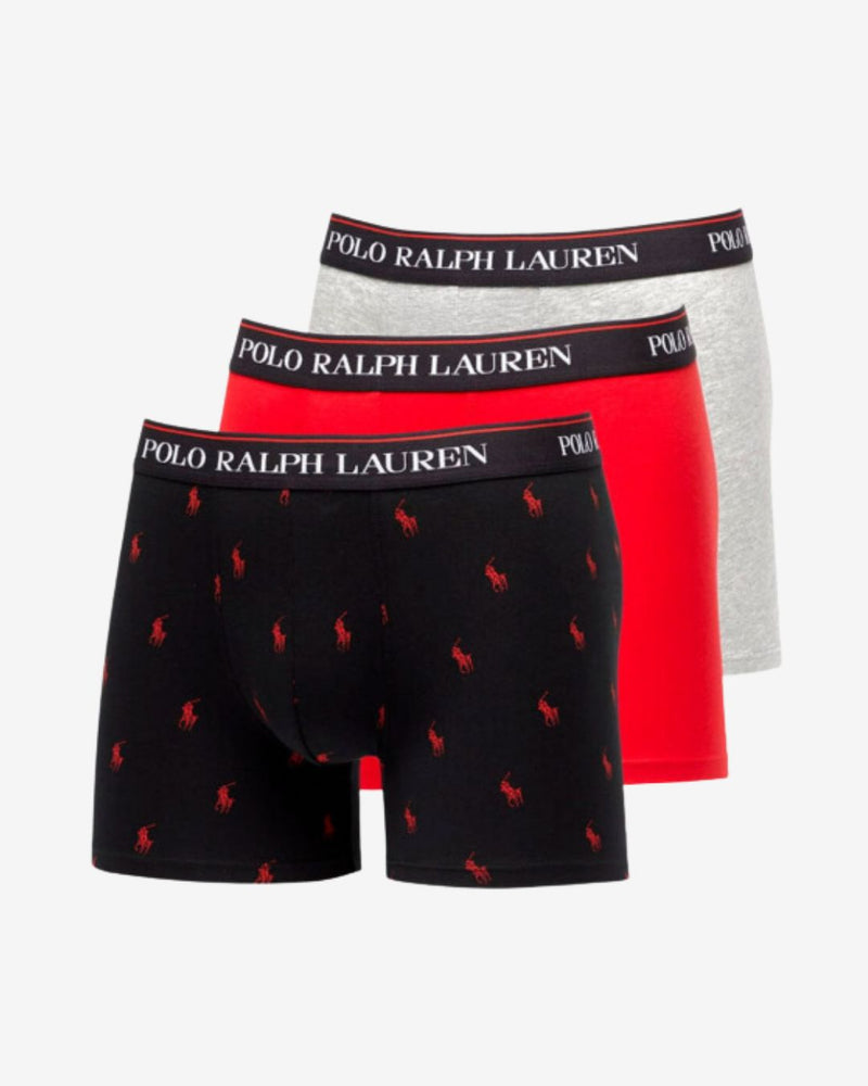 Boxershorts Brief 3-pak - Multi Red/Black/Grey HTR