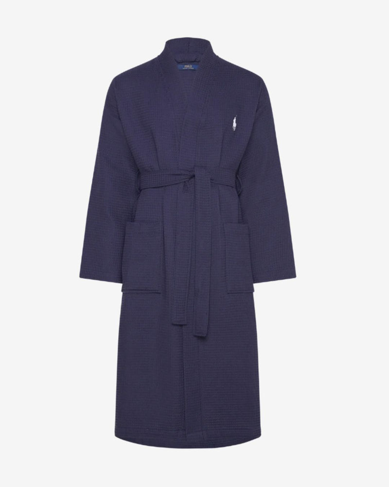 Cotton Piqué Robe - Navy