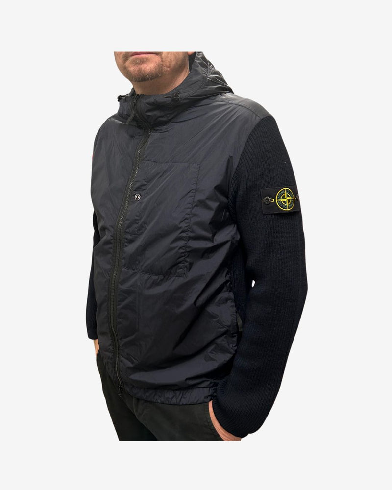 Crinkle Reps Hybrid Wool Jacket - Navy