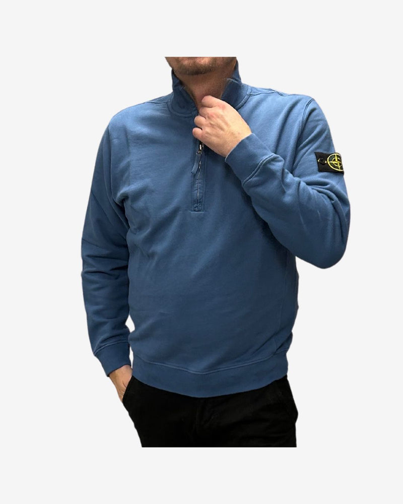 Stone Island Zip Sweater - Blå