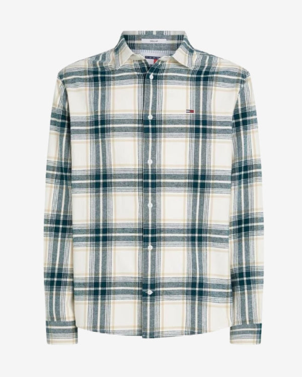 REG CHECK FLANNEL SKJORTE - Ancient White Check