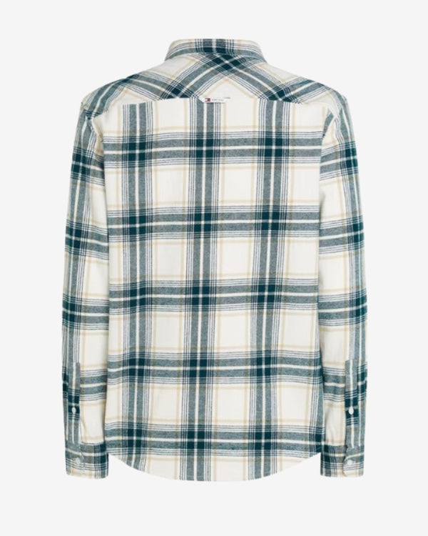 REG CHECK FLANNEL SKJORTE - Ancient White Check