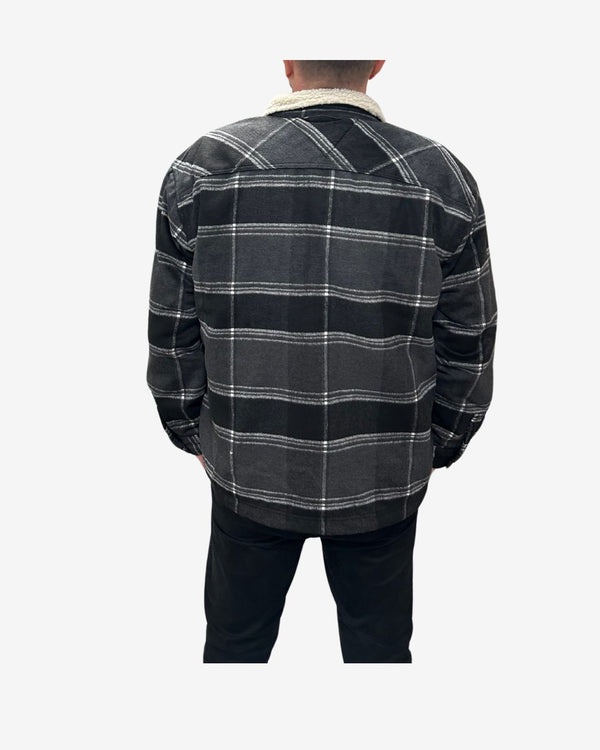 CHECK SHERPA OVERSHIRT - SORT