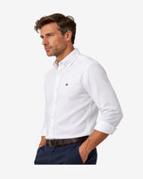 TH Flex Regular Fit Dobby Skjorte - Hvid