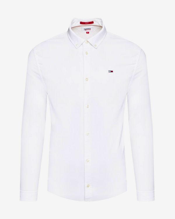 Oxford slim stræk skjorte - Hvid