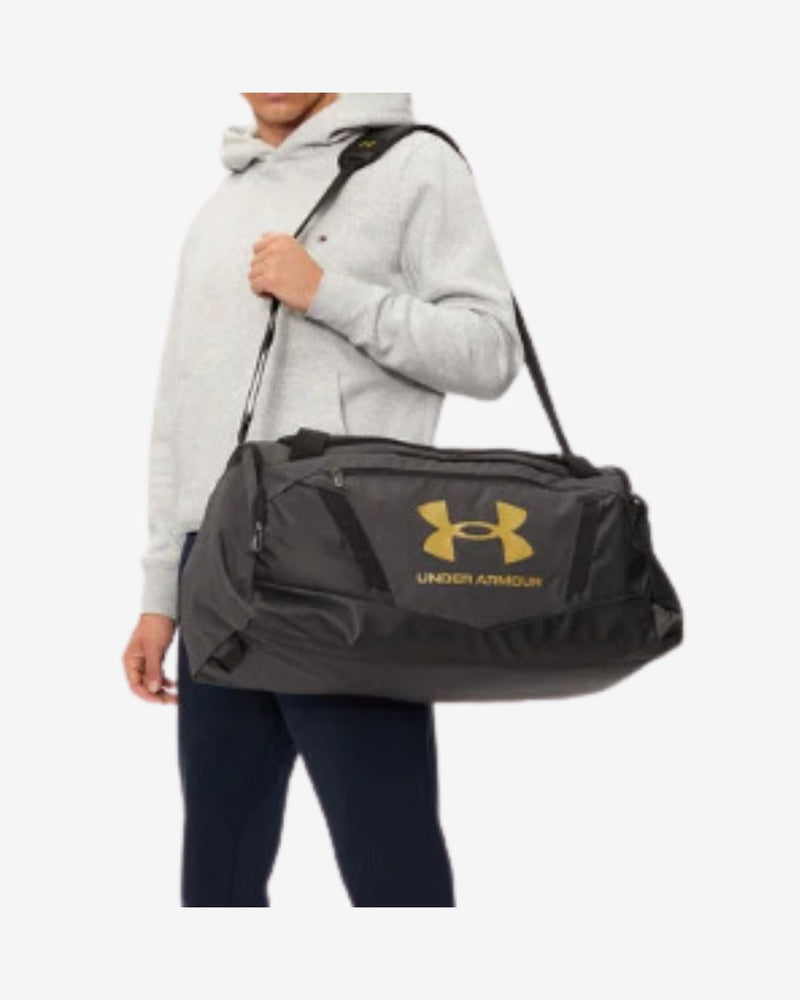 Sportstaske 5.0 Duffle Medium - Black Heather/Black/Metallic Gold